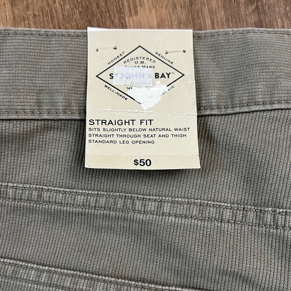 NWT St. John's Bay Roosevelt Taupe Ribbed Pants - Picture 5 of 5